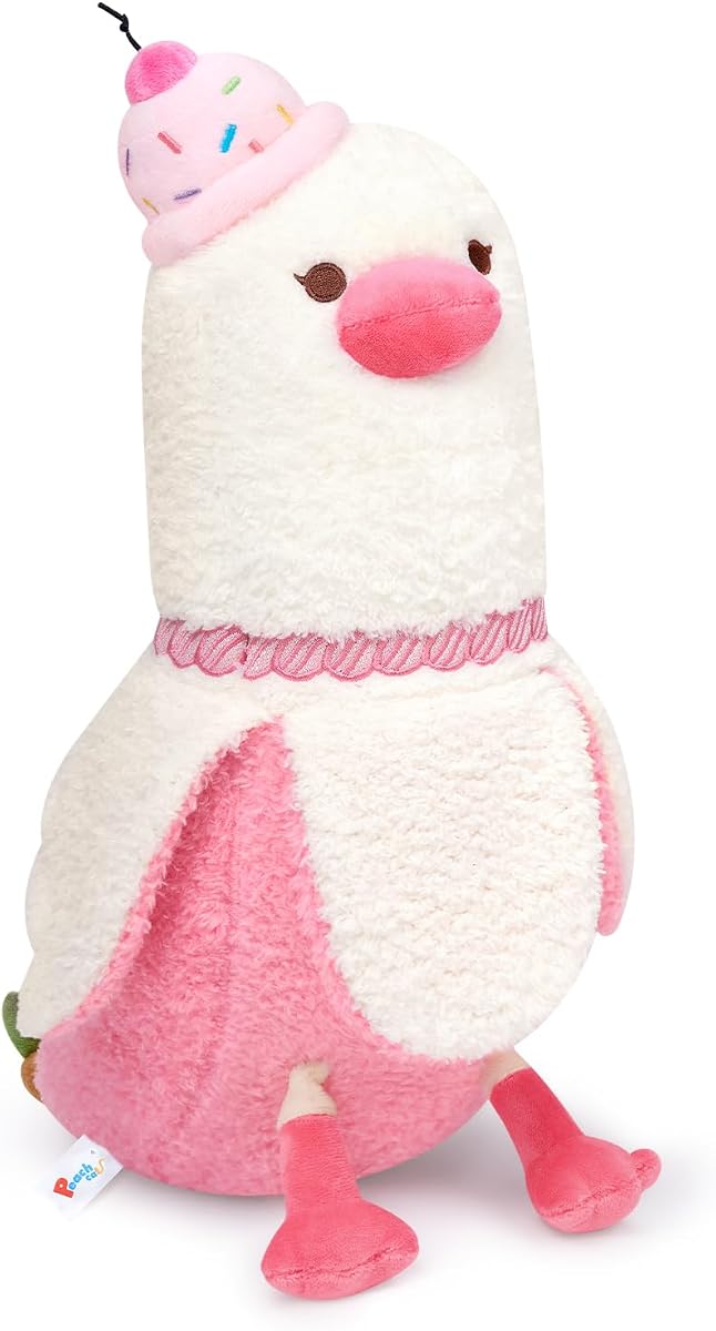 Banana Duck Plush Pillow with Cherry Cake Hat Dessert — 19.7" — view 2