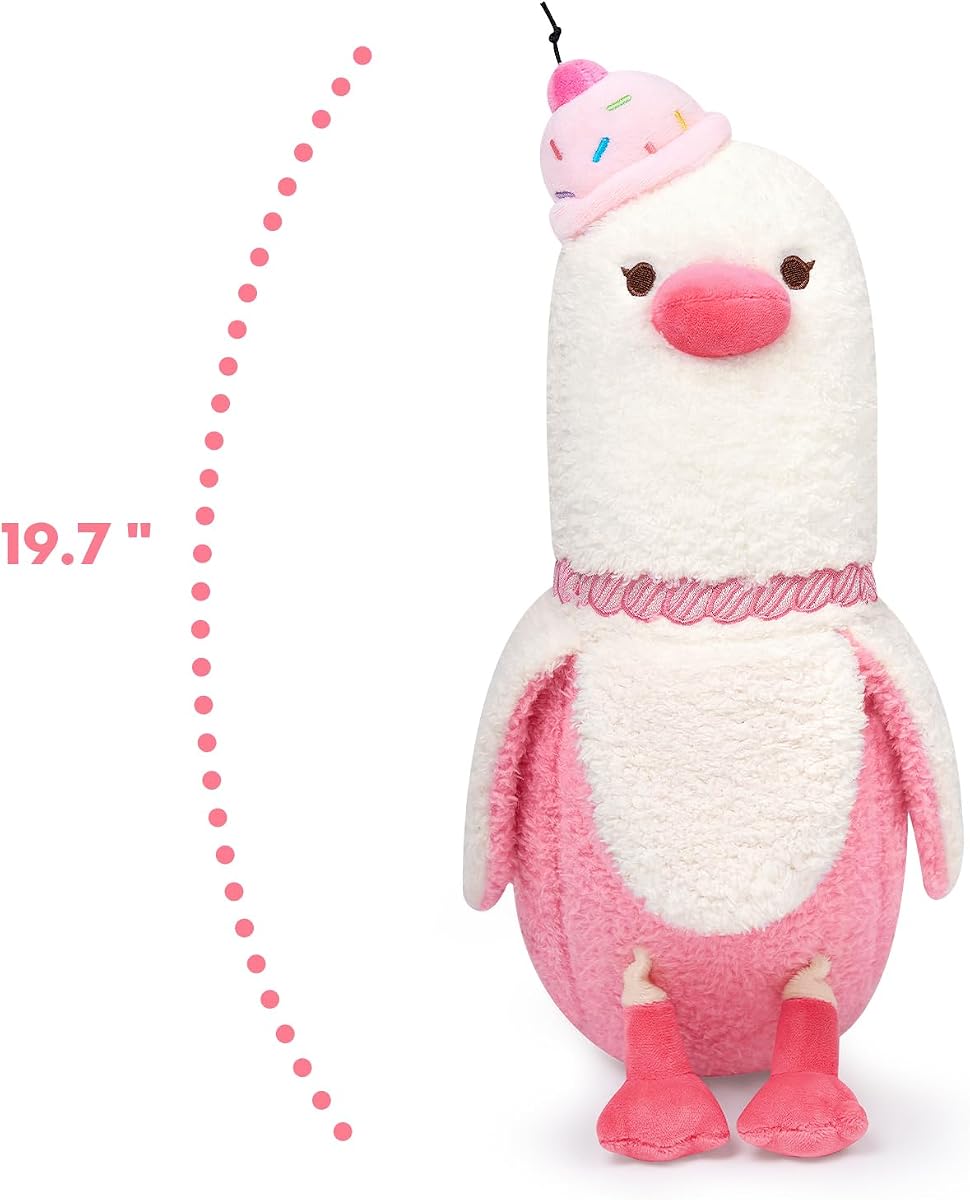 Banana Duck Plush Pillow with Cherry Cake Hat Dessert — 19.7" — view 3