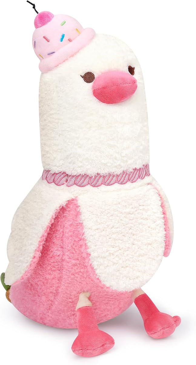 Banana Duck Plush Pillow with Cherry Cake Hat Banana Duck — 12" — view 2