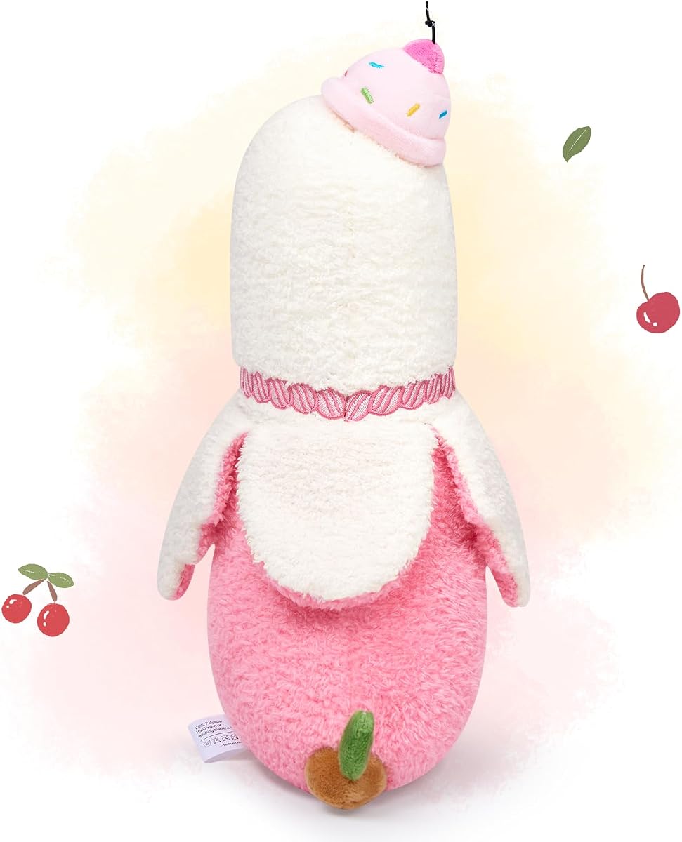 Banana Duck Plush Pillow with Cherry Cake Hat Banana Duck — 12" — view 5
