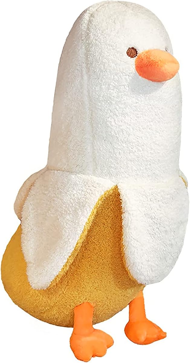 Banana Duck Hugging Plush Pillow Duck — White 12" — view 2