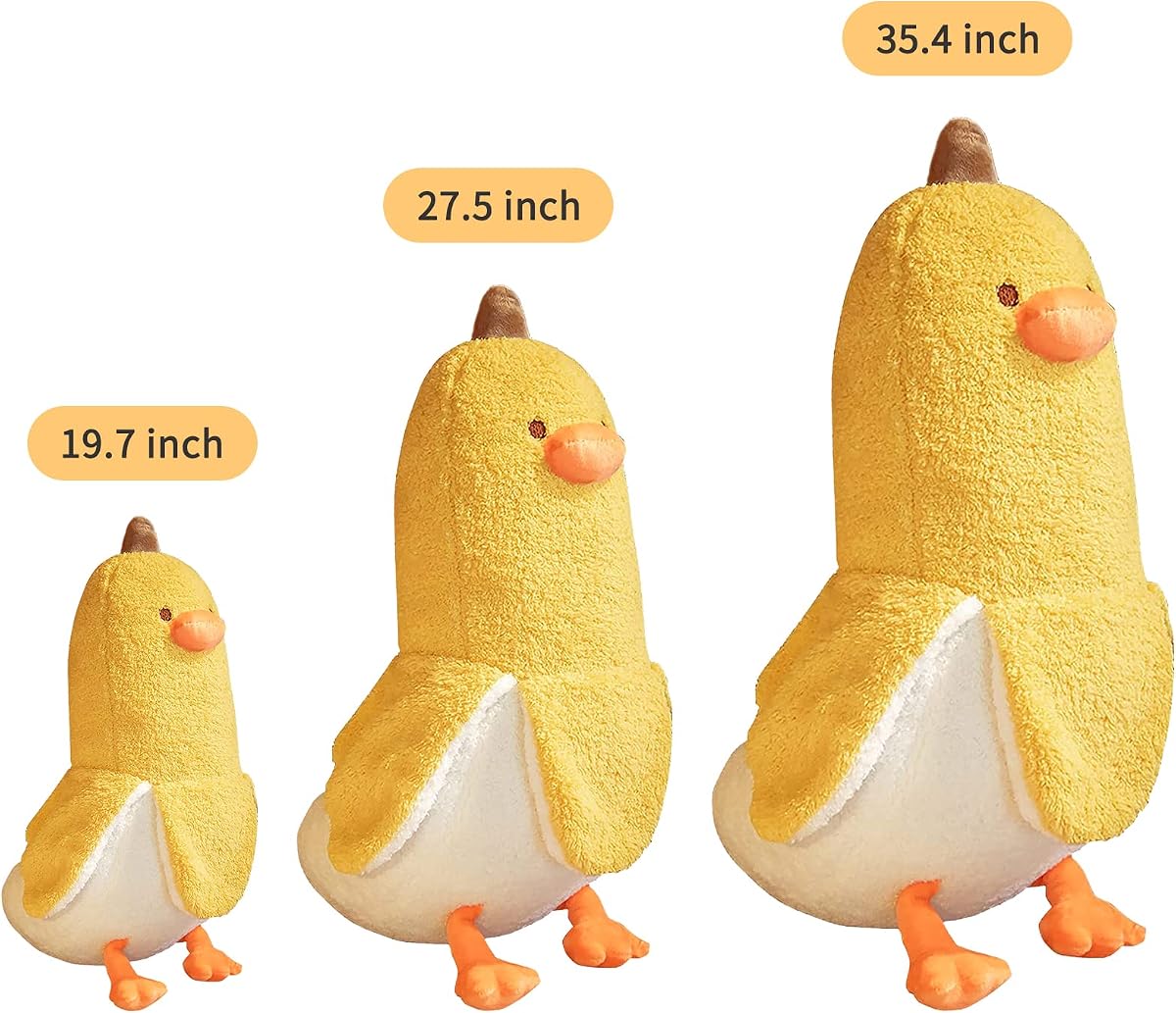 Banana Duck Hugging Plush Pillow Duck — Yellow 27.5" — view 3