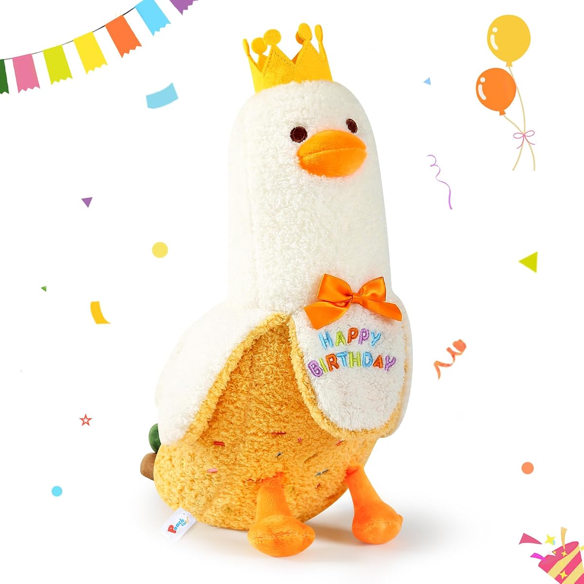 Banana Duck Plush Pillow with Party Crown Banana Duck for — 12" — view 2