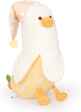 Banana Duck Plush Pillow in a Long Star Nighcap — 19.7"