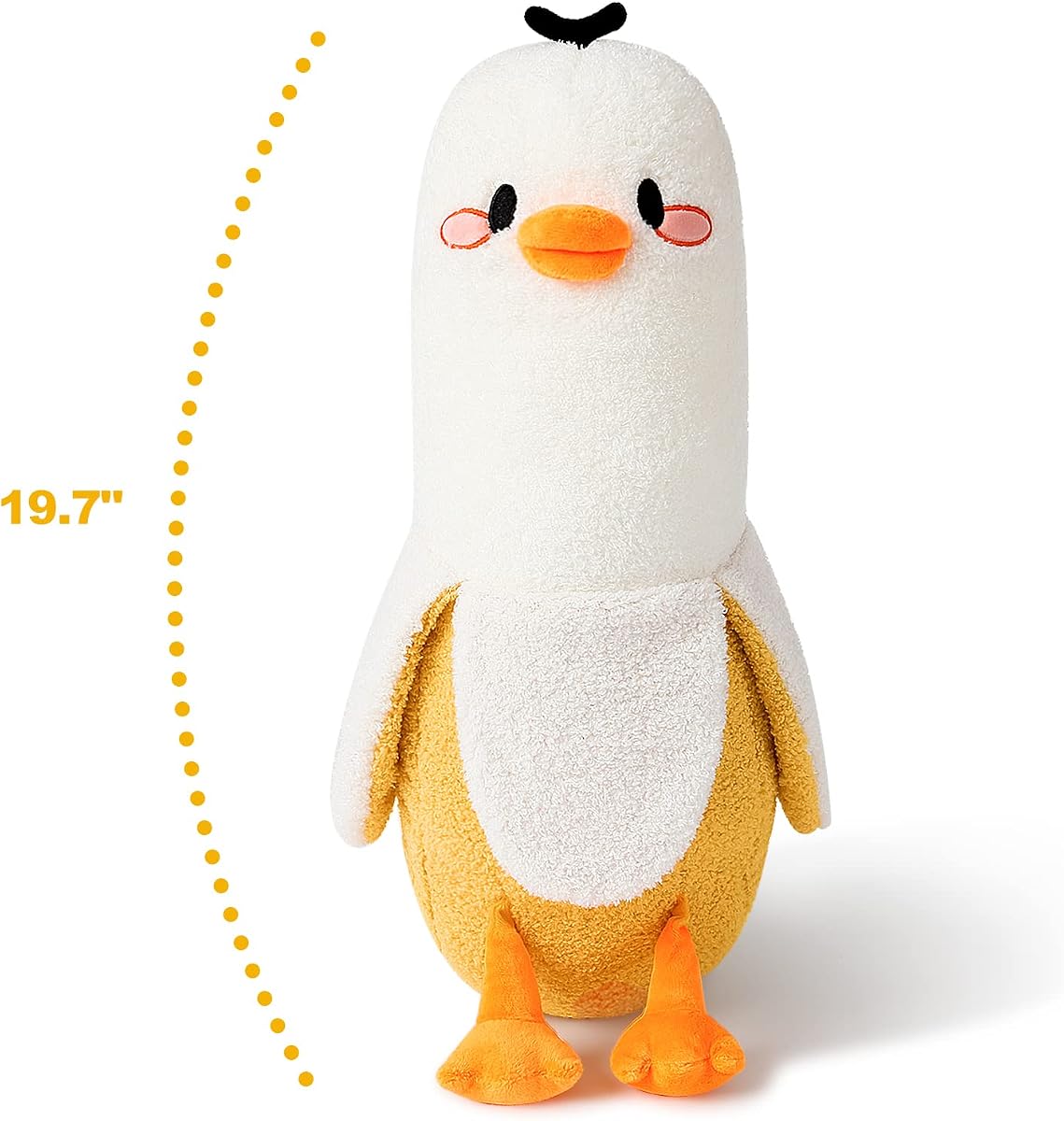 Banana Duck Plush Pillow Duck Banana — White 19.7" — view 4