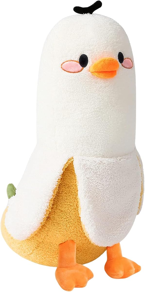 Banana Duck Plush Pillow Duck Banana — White 27.5" — view 2