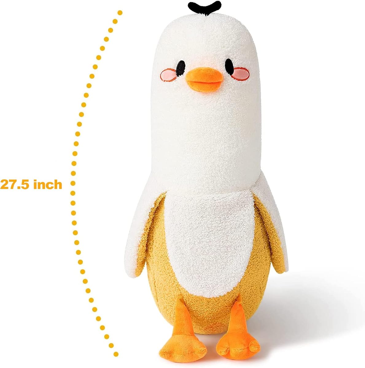 Banana Duck Plush Pillow Duck Banana — White 27.5" — view 4