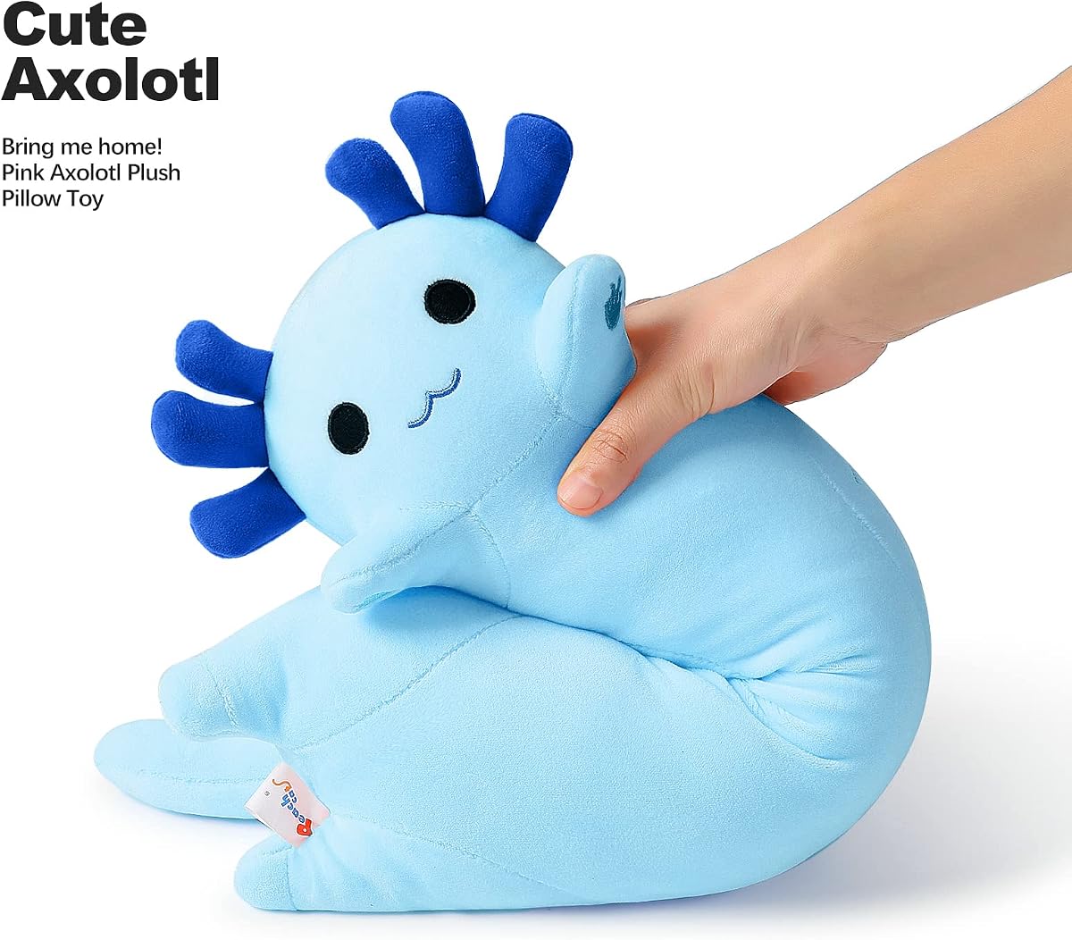 Blue Long Axolotl Plush Pillow Axolotl — 19.6" — view 4