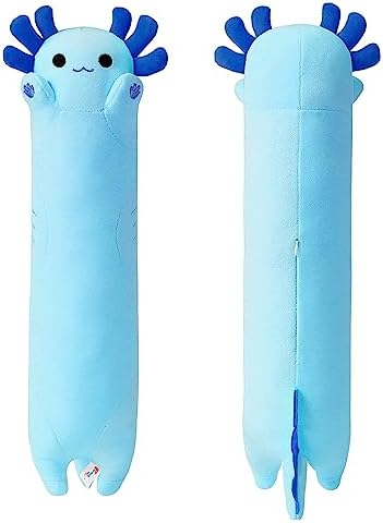 Blue Long Axolotl Plush Pillow Axolotl — 19.6"