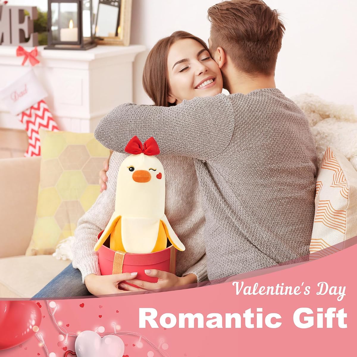 Bow Banana Duck Romantic Hugging Plush Pillow Sweet Duck — 12" — view 5