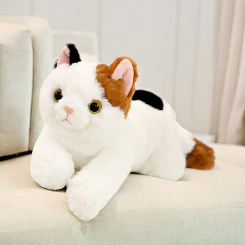 Calico Cat Plush Kitten Pillow — 17.7"