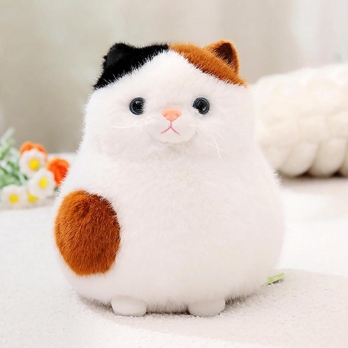 Fat Calico Cat Plush Kitten Pillow — 11.8" — view 2