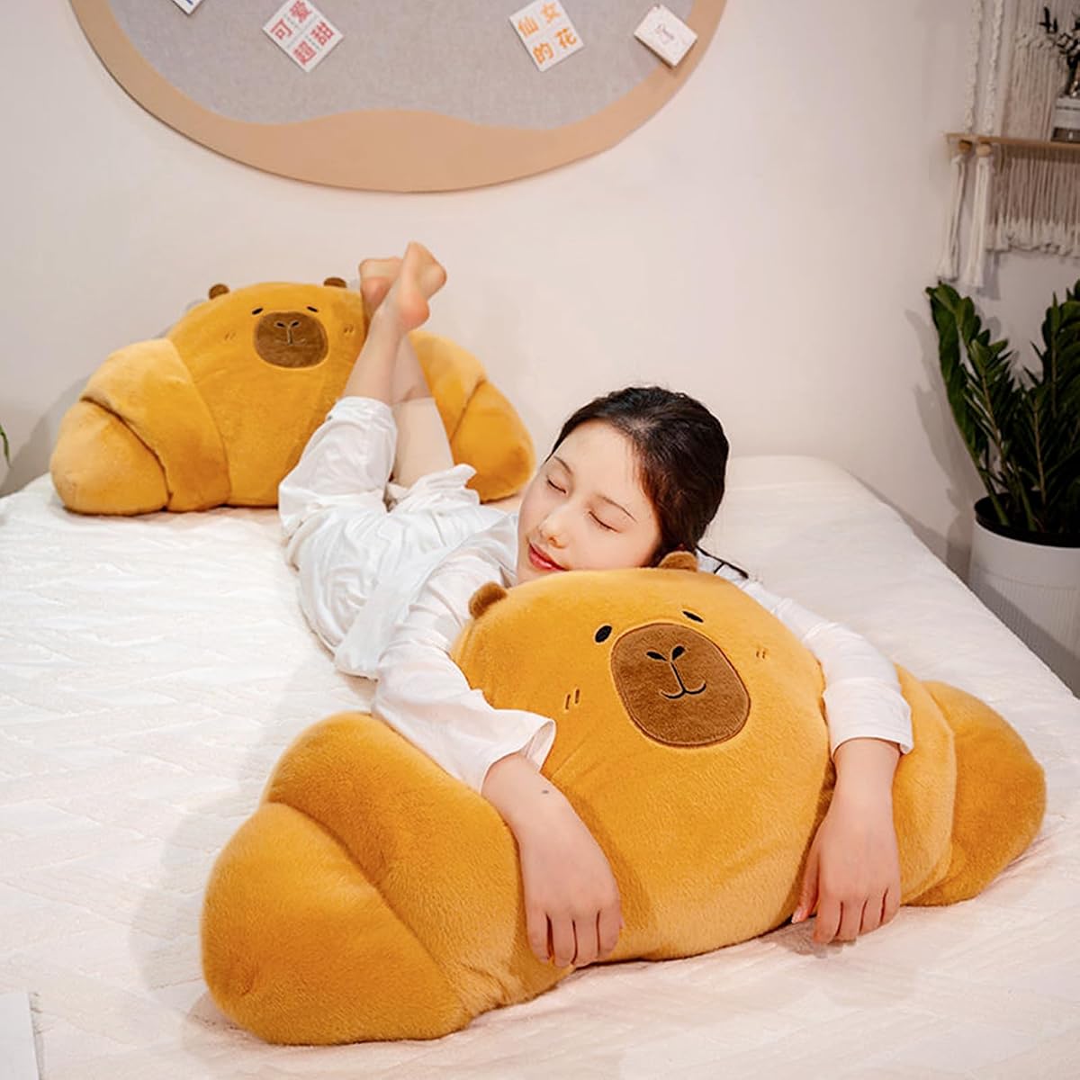 Croissant Capybara Plush Pillow Toast Bread Food — 27.5" — view 3