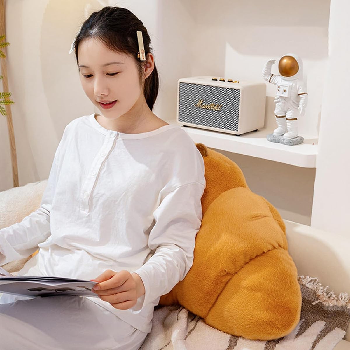 Croissant Capybara Plush Pillow Toast Bread Food — 27.5" — view 4