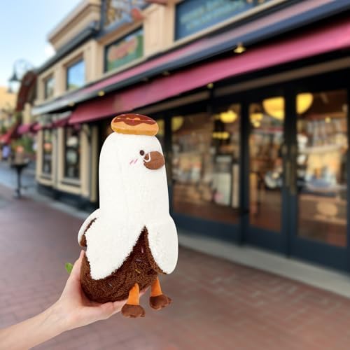 Donut Banana Duck Plush Pillow with Chocolate Body Doughnut Banana Duck — 12"