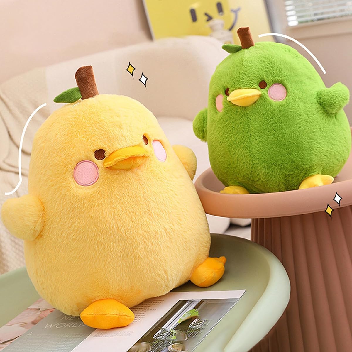 Fruit Pear Duck Plush Pillow Duck — Yellow 16" — view 4