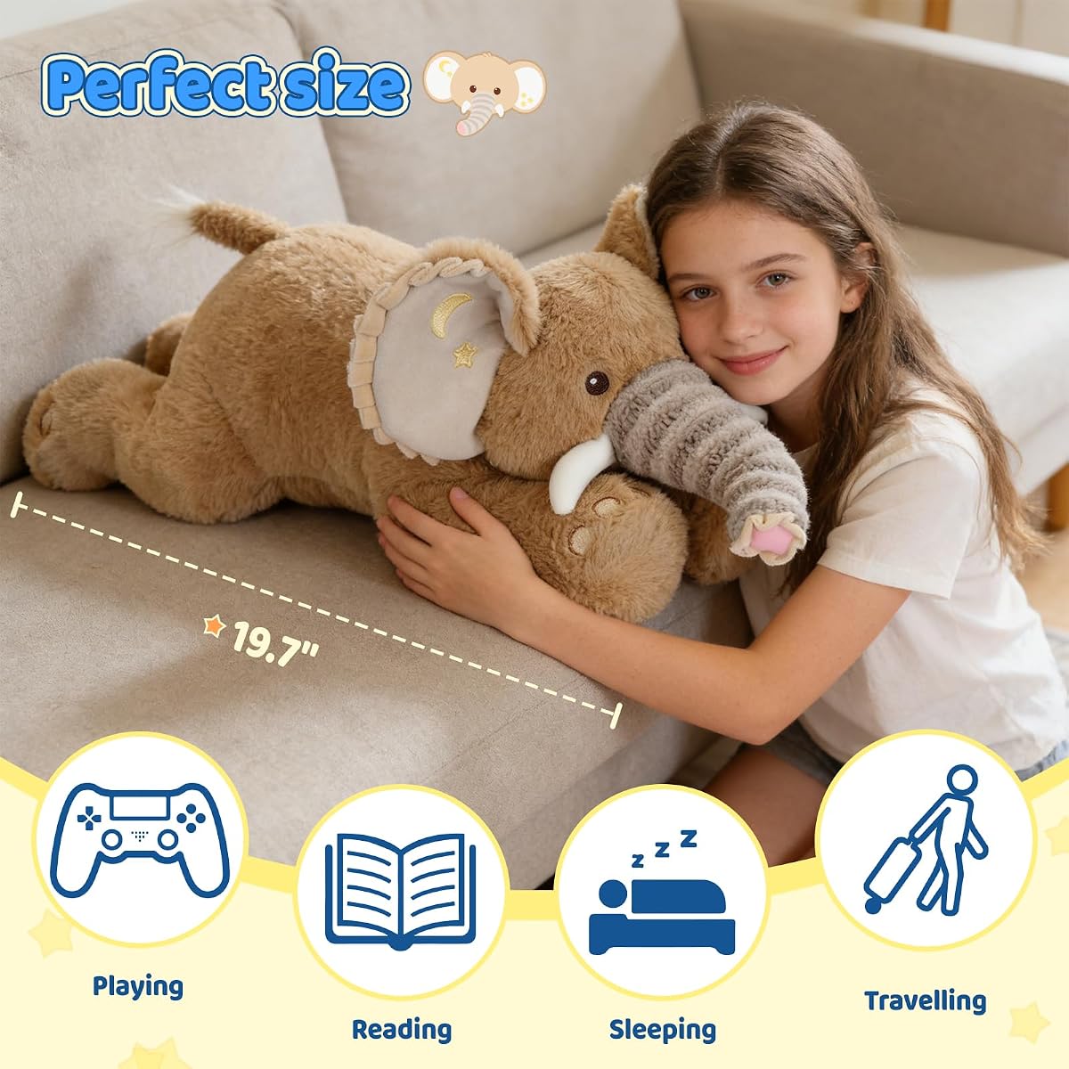 Goodnight Elephant Plush Toys — 19.7" — view 3