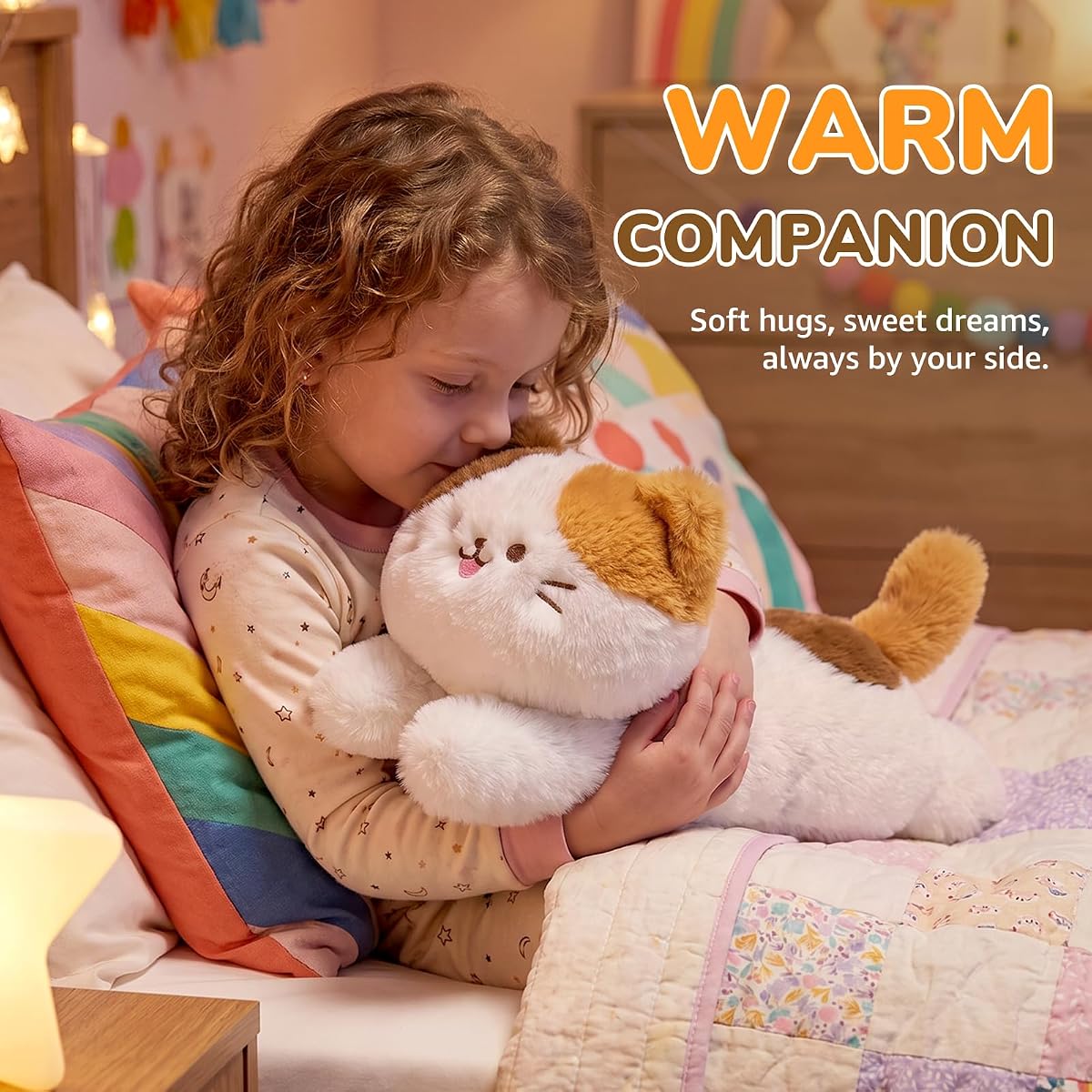 Long Calico Cat Plush Pillow Kitten Toys — 17.7" — view 4