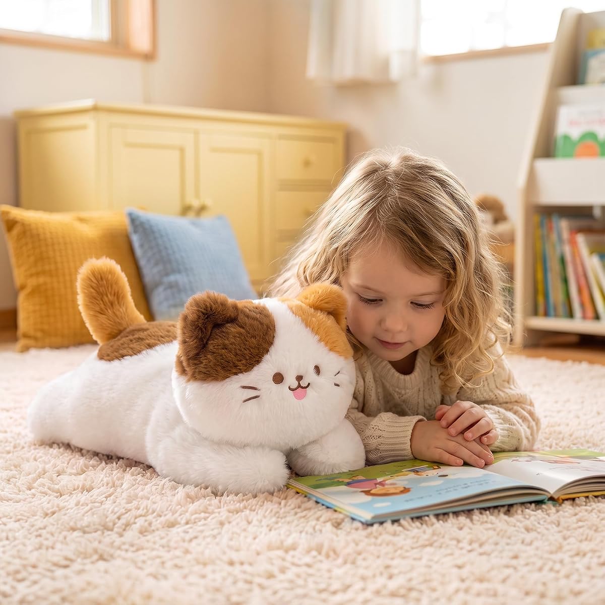 Long Calico Cat Plush Pillow Kitten Toys — 17.7" — view 5