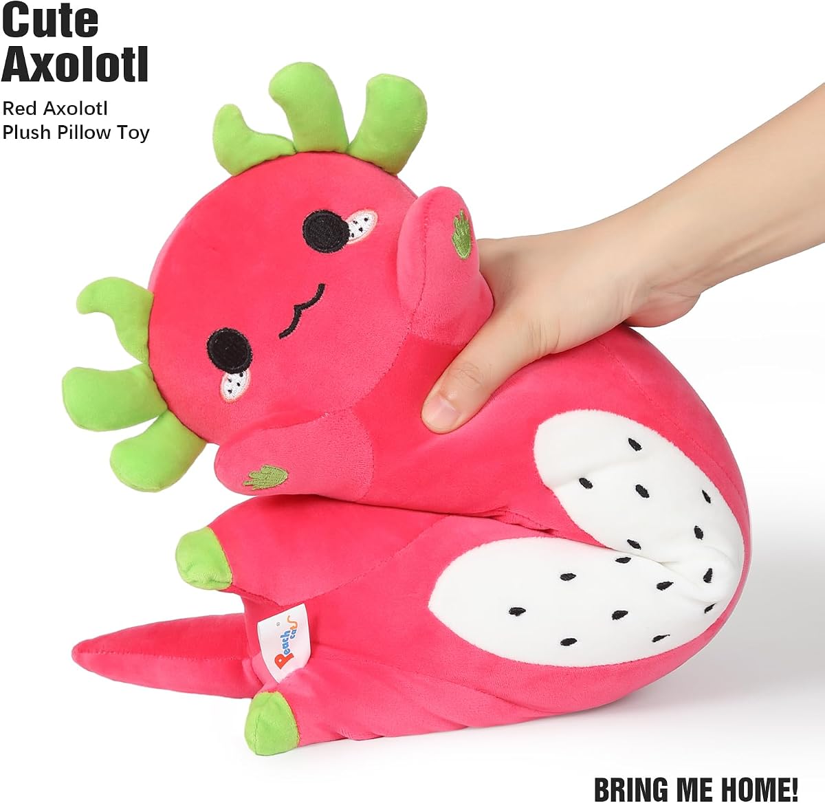 Long Dragon Fruit Axolotl Kawaii Pitaya Axolotl Plush Pillow — 34" — view 4