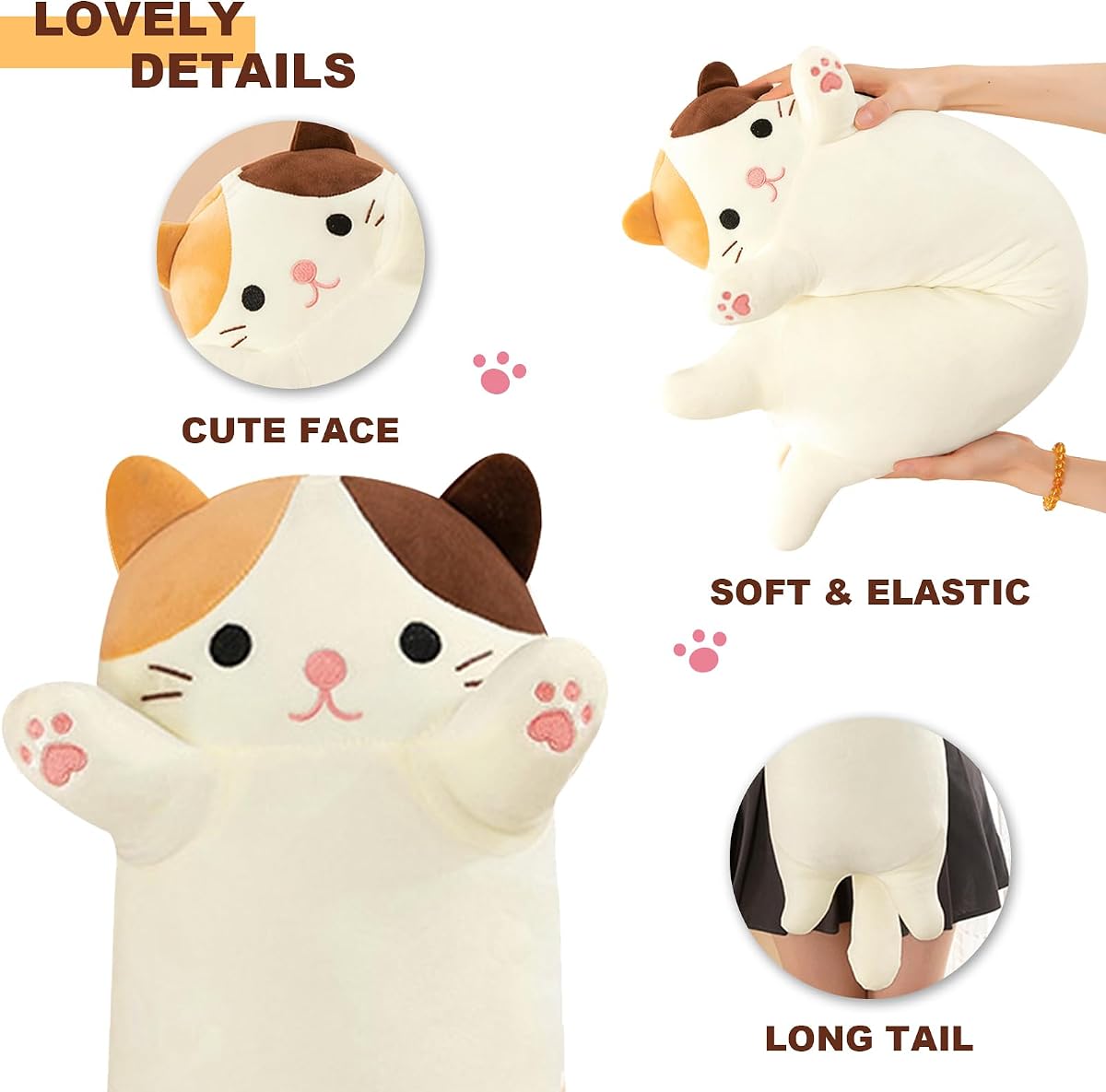 Long Cat Plush Pillow Kitten — 43.3" — view 4