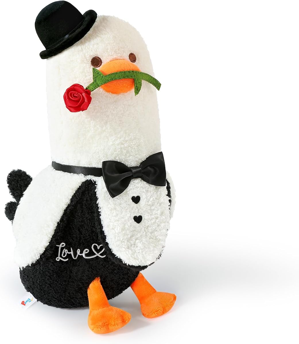 Love Banana Duck Plush Pillow with Rose Romantic Sweet — 19.7" — view 2
