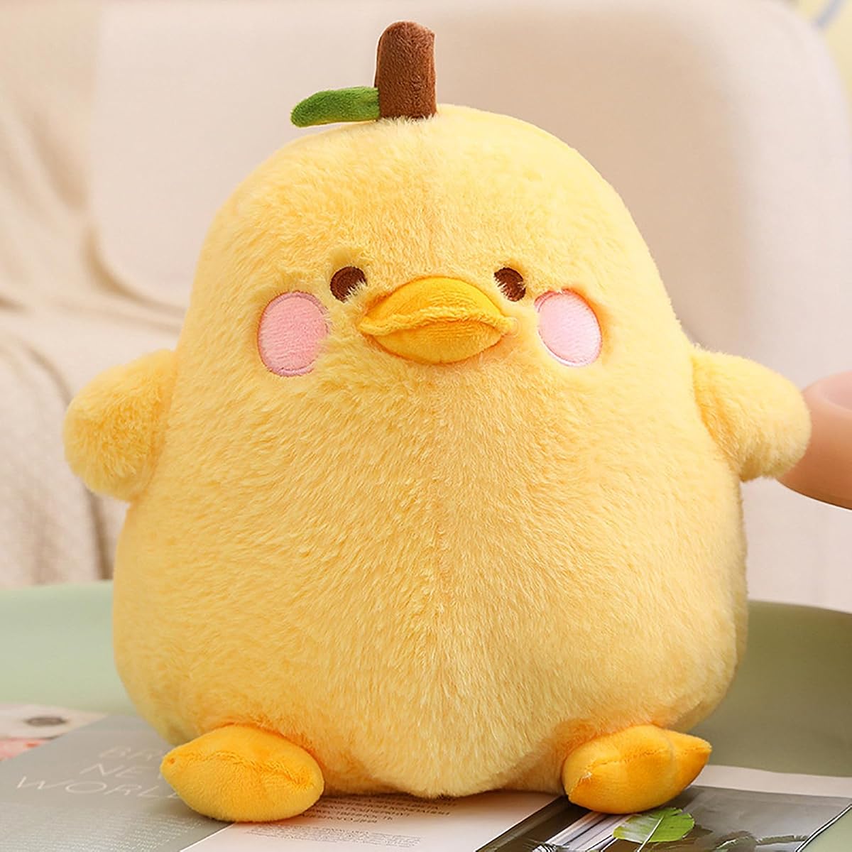 Pear Duck Plush Pillow Fruit — Yellow 12" — view 3