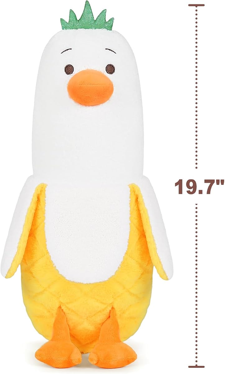 Pineapple Banana Duck Plush Pillow Duck Fruit — White 19.7" — view 4