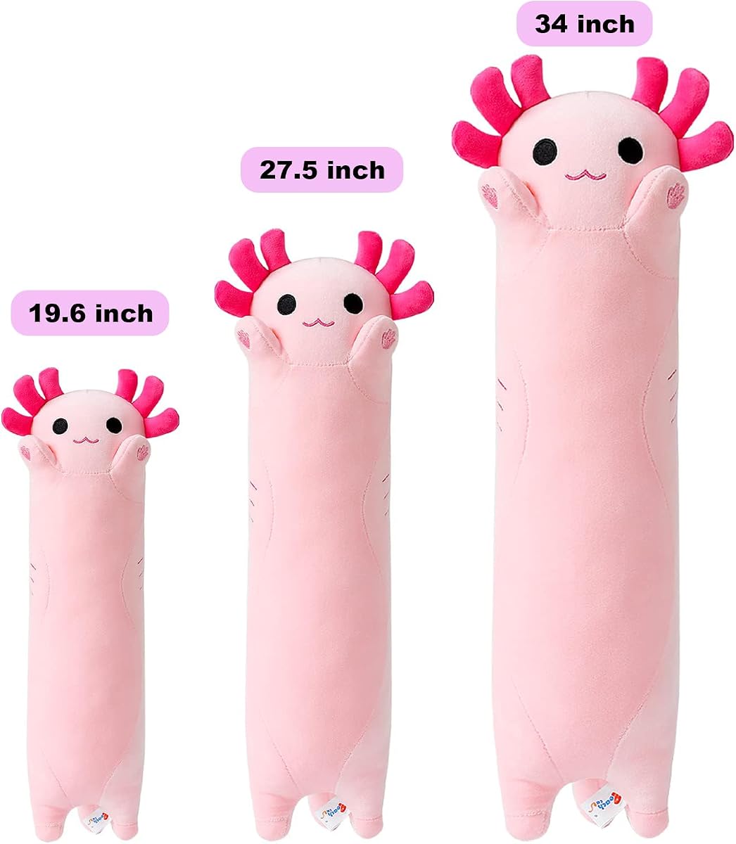 Pink Axolotl Plush Pillow Axolotl — 34" — view 3