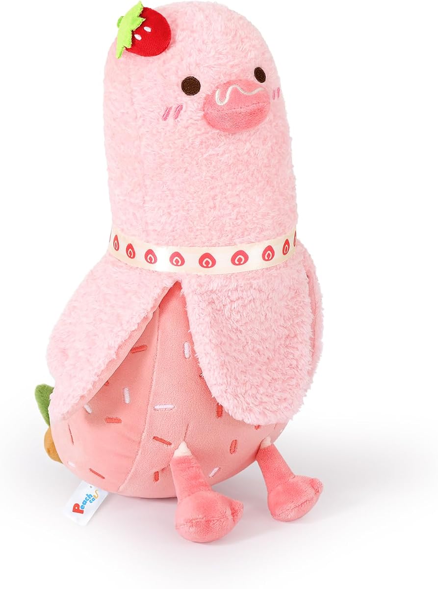 Strawberry Cake Banana Duck Plush Pillow with Cream Candy Body Dessert — 12" — view 2